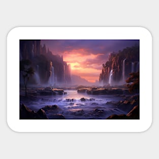 Waterfall Majestic Beautiful Landscape Sticker